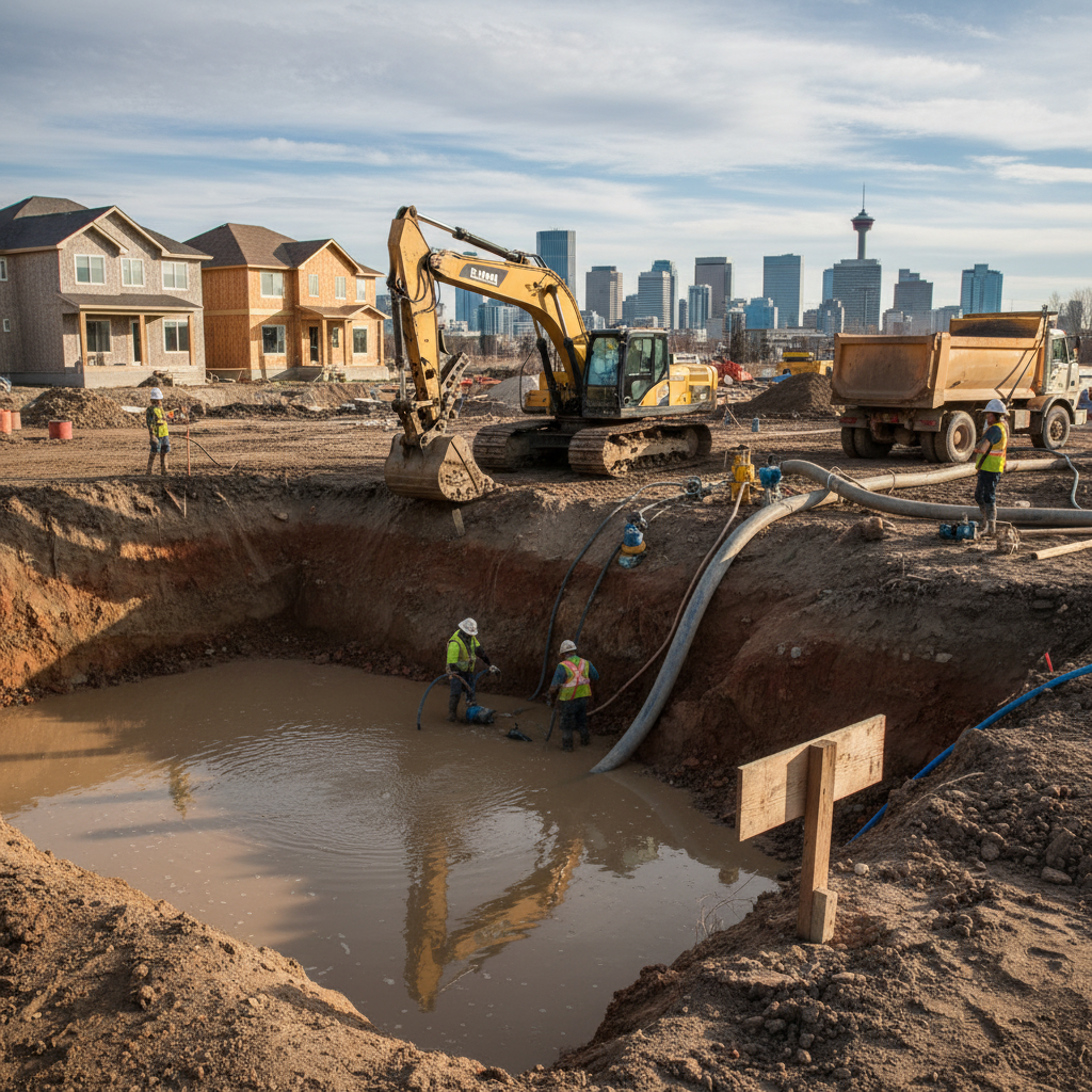 Ensuring Proper Wet Site Conditions Management in Calgary Excavations: Navigating NBC 9.14.4.4 for Homeowners and Builders