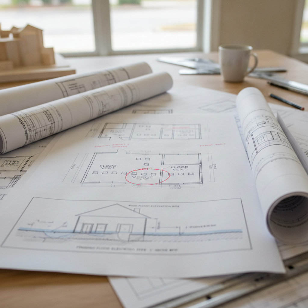 Detailing Flood Vents and Finished Floor Elevations on Houston Residential Permit Plans