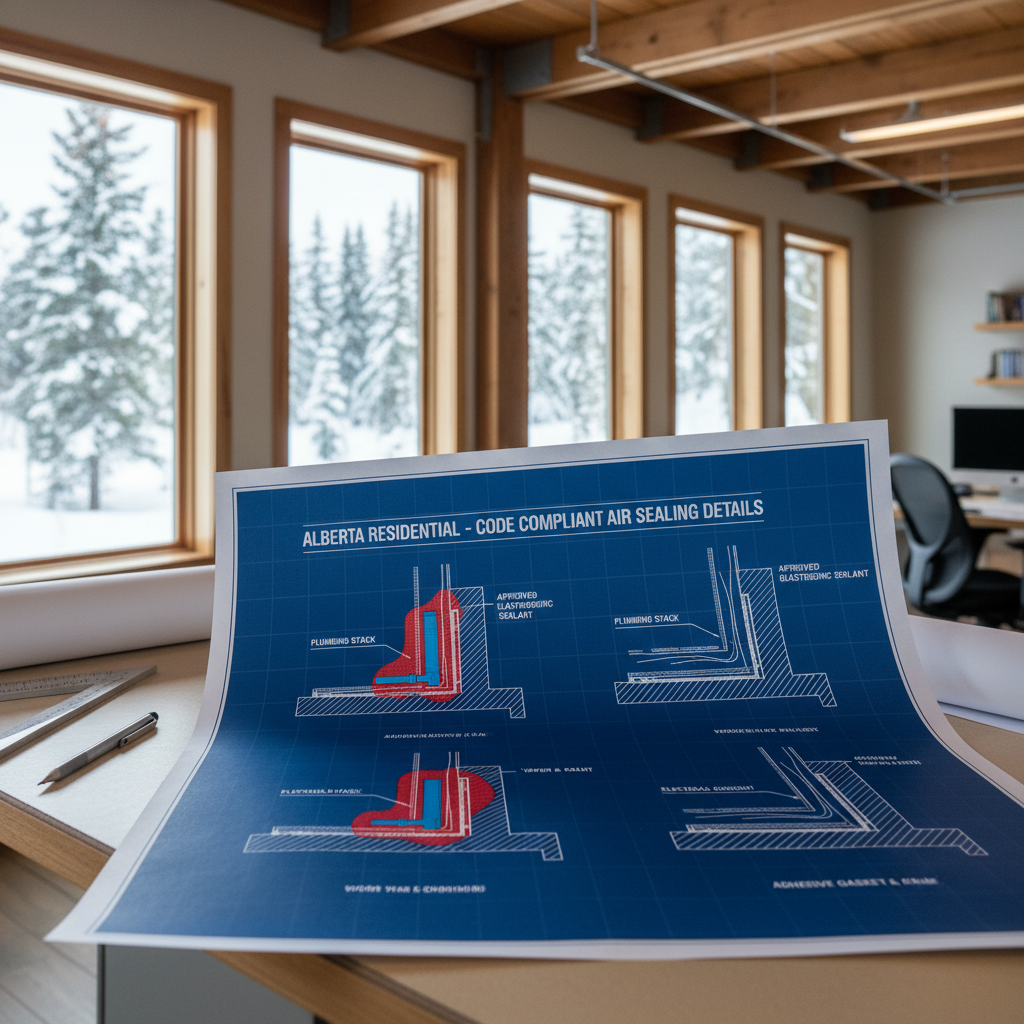 Drafting Code-Compliant Air Sealing Details for Plumbing and Electrical Penetrations in Alberta Homes