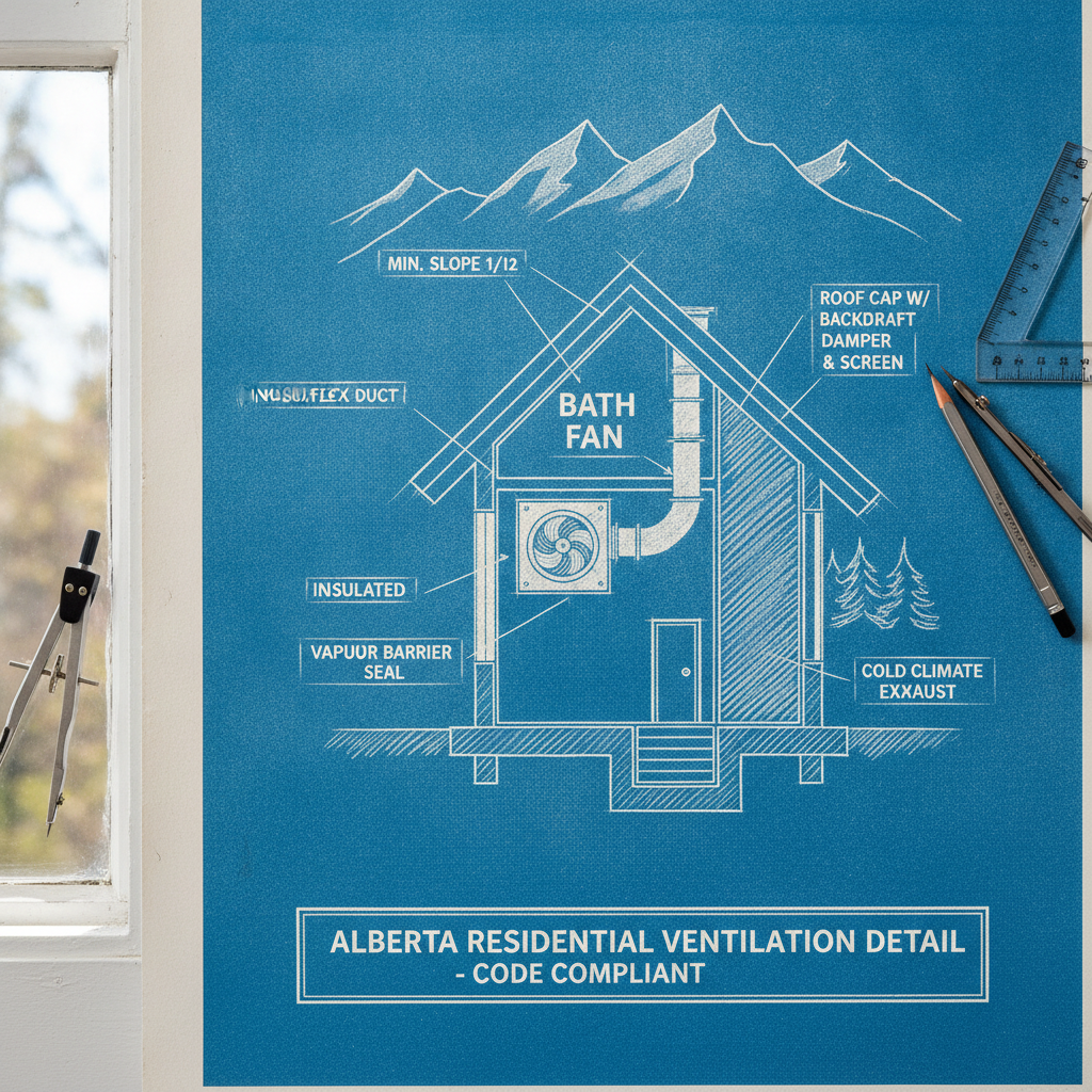 Drafting Bathroom Exhaust Fan Venting for Code Compliance in Alberta Homes