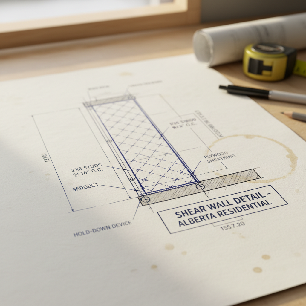 Drafting Details for Code-Compliant Wood Frame Shear Walls in Alberta Homes