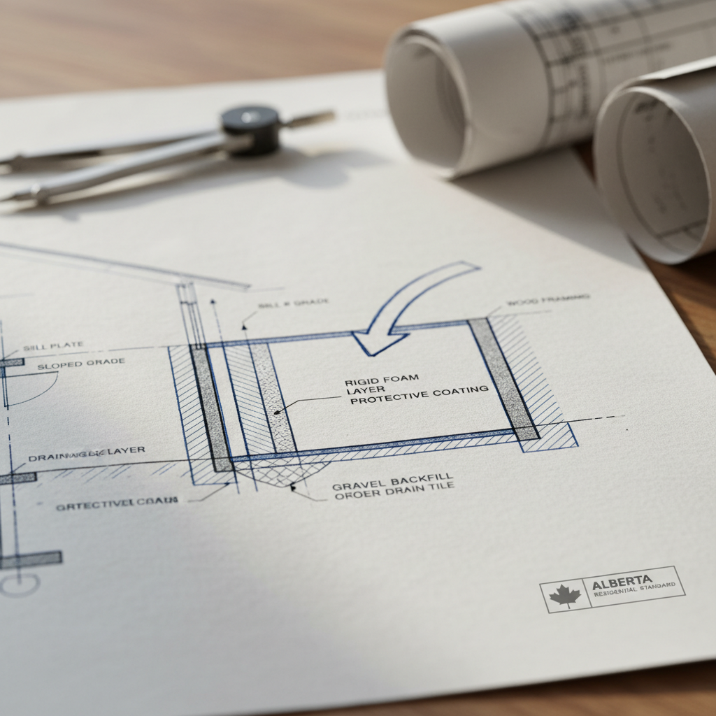 Drafting Precision: Exterior Foundation Insulation for Alberta Basements