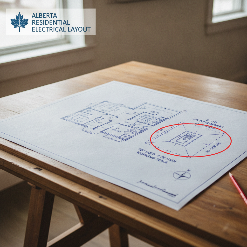 Accurate Drafting of Code-Compliant Electrical Panel Clearances and Locations in Alberta Homes