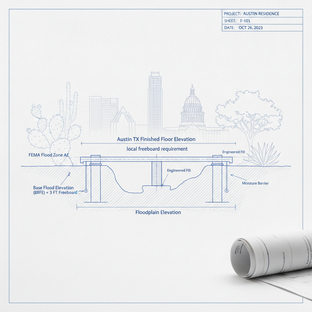 How to Draft Code-Compliant Foundation Details for Floodplain and Freeboard in Austin, TX