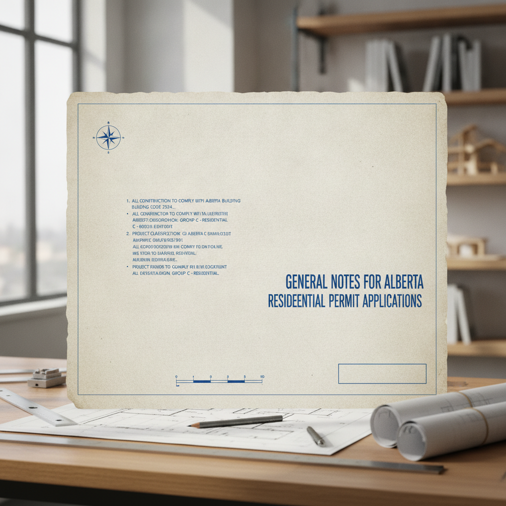 Drafting General Notes for Alberta Residential Permit Plans: Code, Boilerplate & Plan Clarity