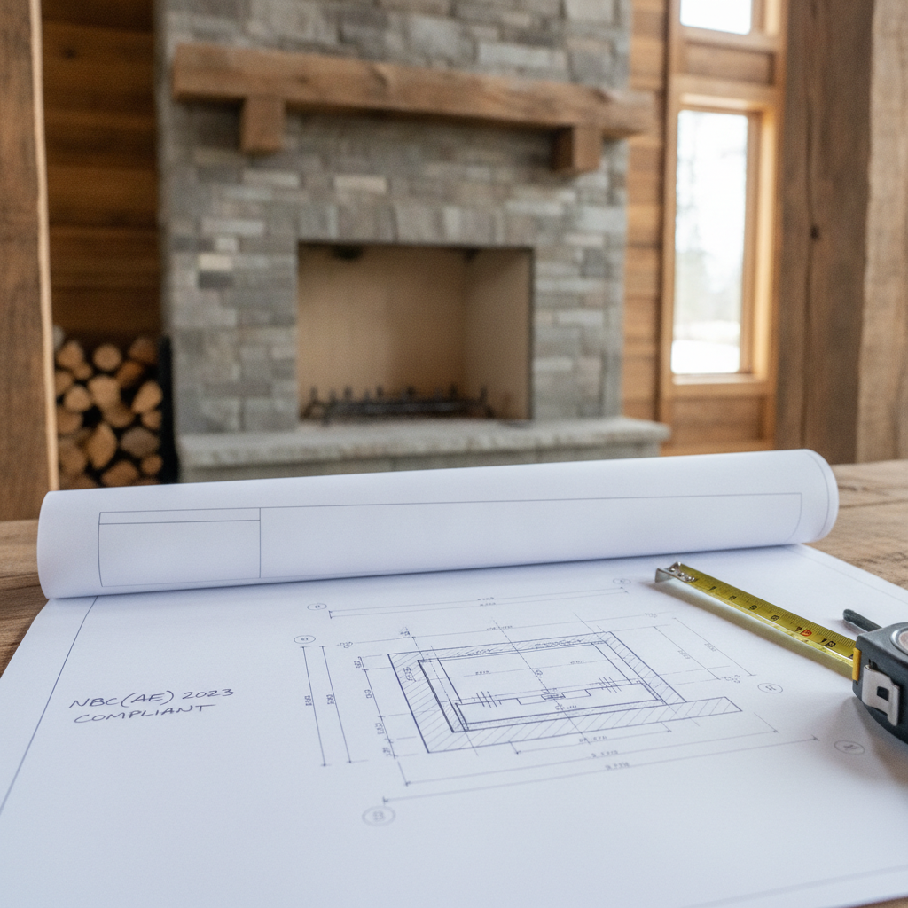 Drafting Code-Compliant Hearth Extensions for Alberta Fireplaces: NBC(AE) 2023 Insights