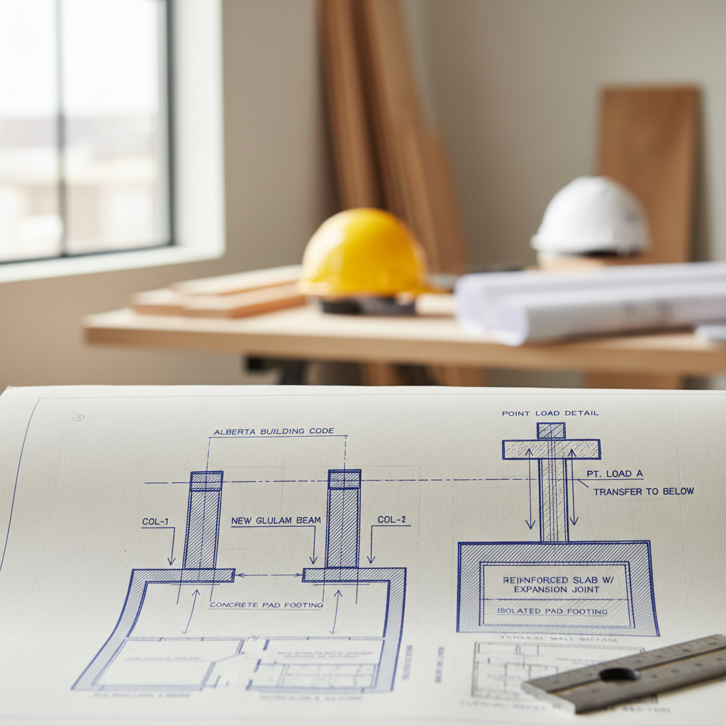 Drafting Details for Load-Bearing Interior Columns and Point Loads in Alberta Homes