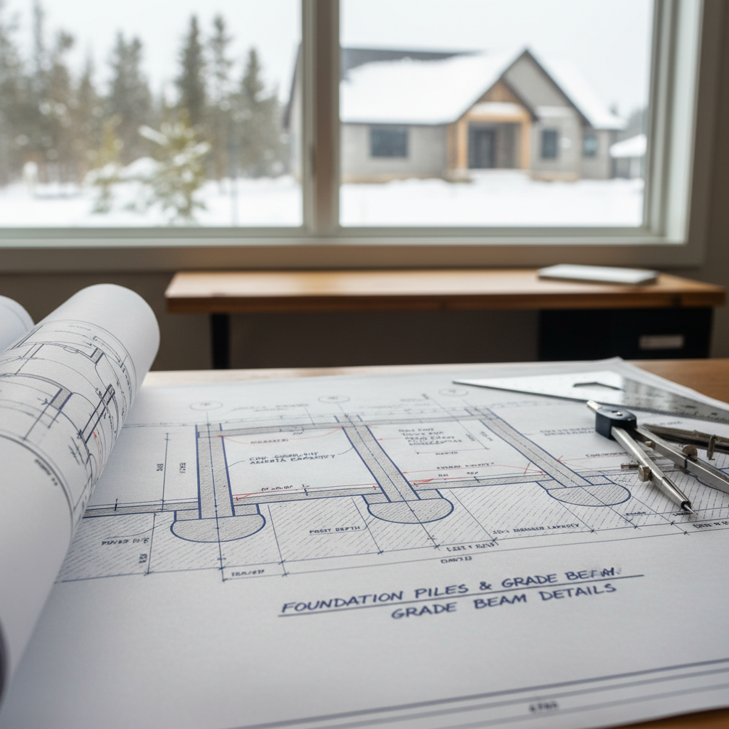 Drafting Code-Compliant Foundation Piles and Grade Beams for Alberta Homes