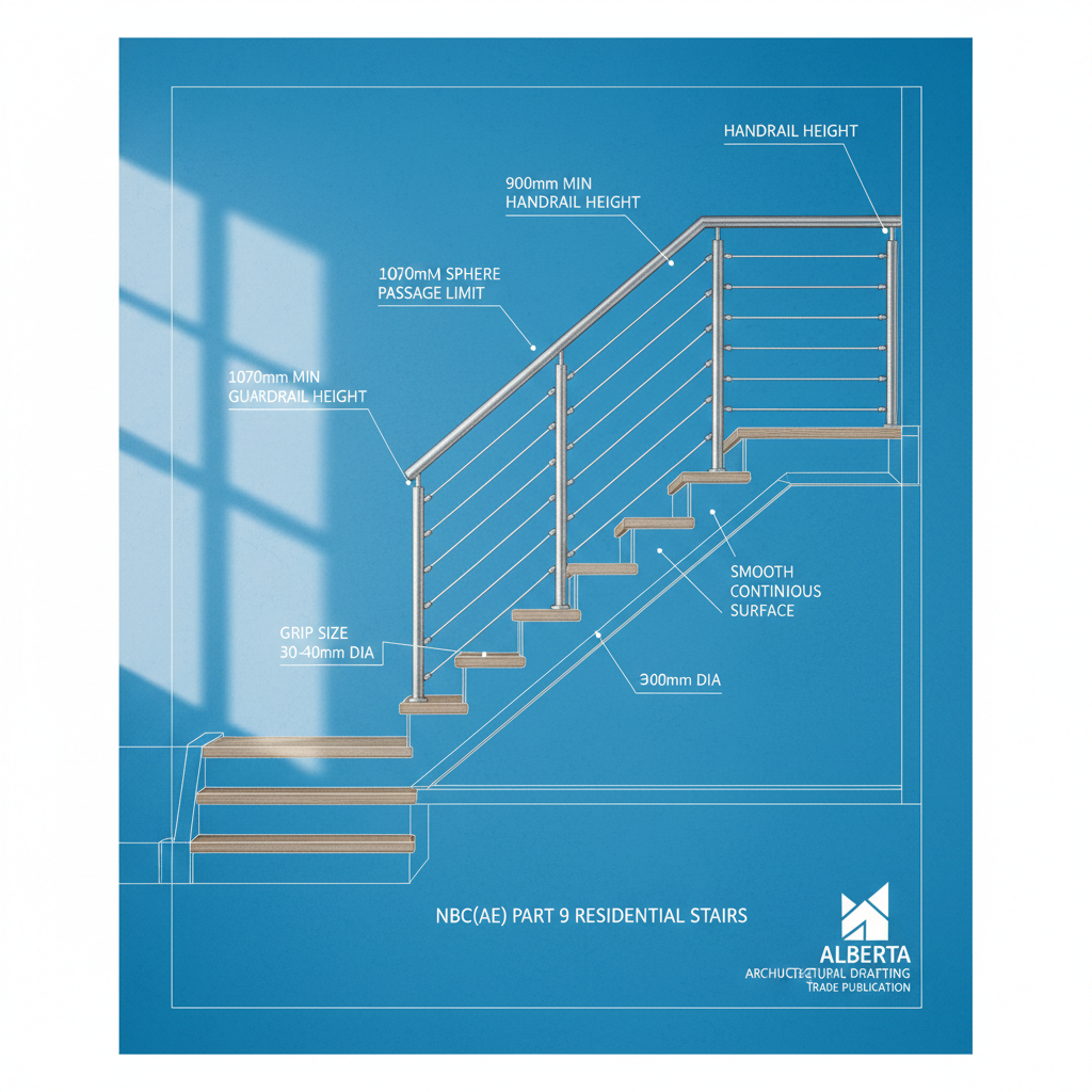 Handrail Requirements and Detailing for Residential Stairs in Alberta (NBC(AE) 2023)