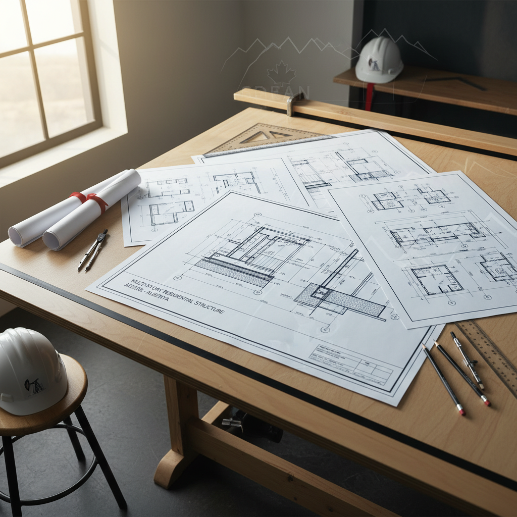 Drafting Interior Load-Bearing Wall Details for Multi-Story Homes in Alberta