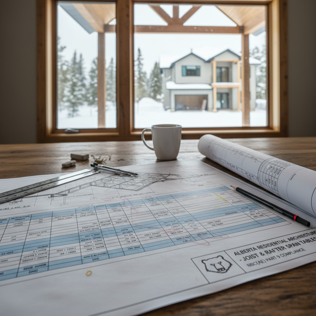 Interpreting and Drafting Wood Joist and Rafter Span Tables for Alberta Homes (NBC(AE) Part 9)