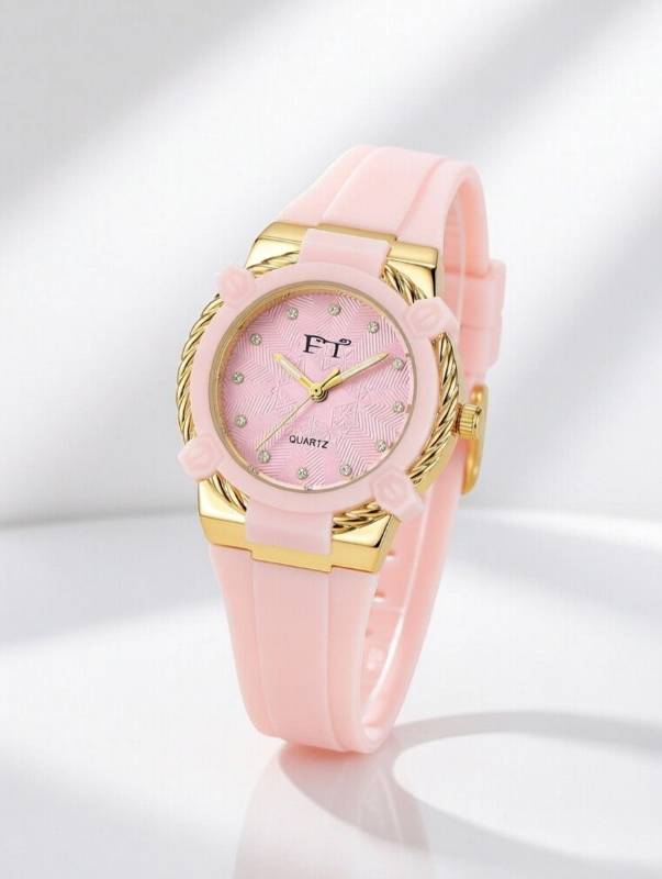 Watch for Women – Elegant Pink Dial Quartz Ladies Wrist Watch with Soft Pink Strap