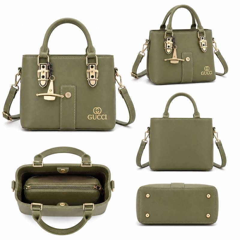 Women Hand Bag – Stylish Olive Green Mini Tote Bag Premium Design (Hand + Crossbody) - image 4