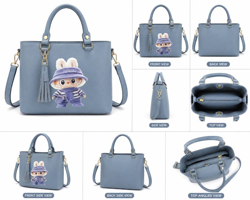 Girls Hand Bag – Cute Blue Cartoon Design Stylish Tote Bag (Hand + Crossbody) - image 4