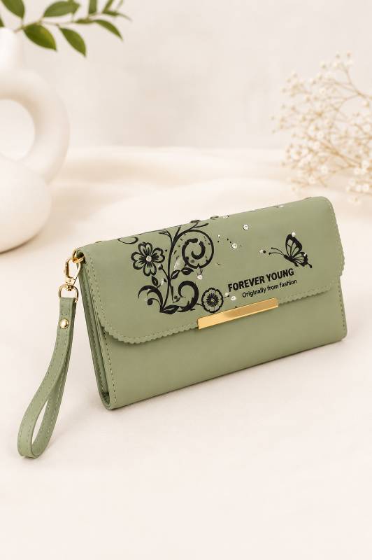 Forever Young Women Stylish Wallet Clutch | Premium Ladies Hand Purse with Wrist Strap - Pink