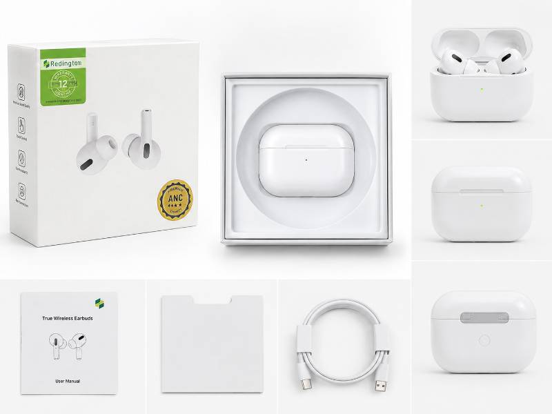Redington AirPods 2nd Generation ANC Wireless Earbuds | Bluetooth 5.3 Earbuds with Charging Case