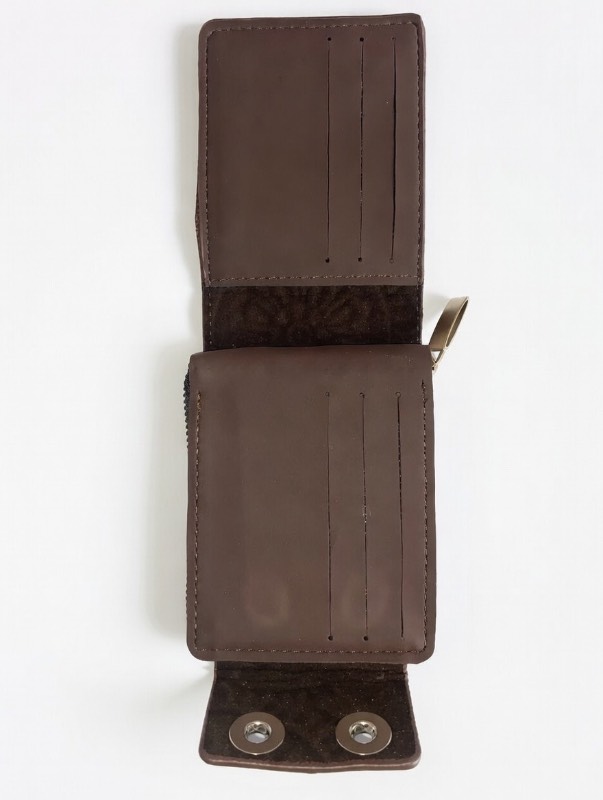 Wallet for Men - Premium Dark Brown Textured Leather Bifold with Multi-Card Slots and Transparent ID Window - image 2