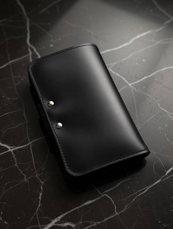 Men’s Leather Wallet – Compact Card Holder With ID Window & Coin Pocket | Classic Black Short Wallet - image 4