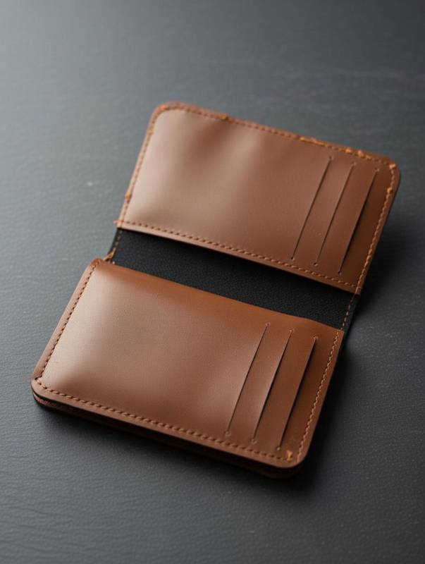 Men’s Leather Wallet – Compact Card Holder With ID Window & Coin Pocket | Classic Brown Short Wallet - image 2