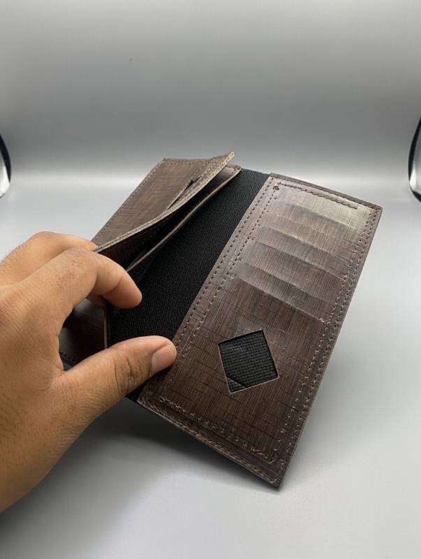 Men’s Long Wallet – Dark Brown Textured Leather Wallet With Card Slots & Zipper Pocket | Classic Style - image 3