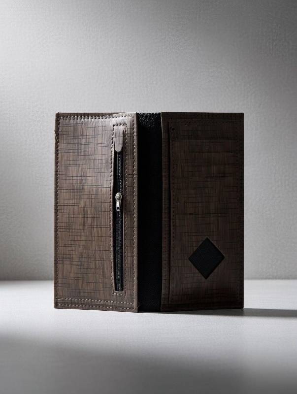 Men’s Long Wallet – Dark Brown Textured Leather Wallet With Card Slots & Zipper Pocket | Classic Style - image 4