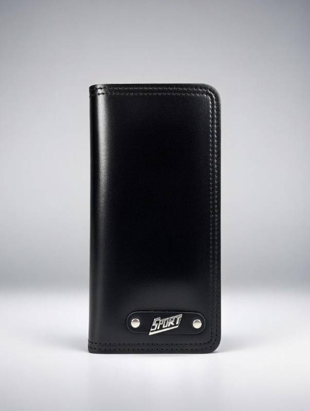 Men’s Long Wallet – Black Classic Leather Wallet With Multiple Card Slots & ID Window | Slim Design