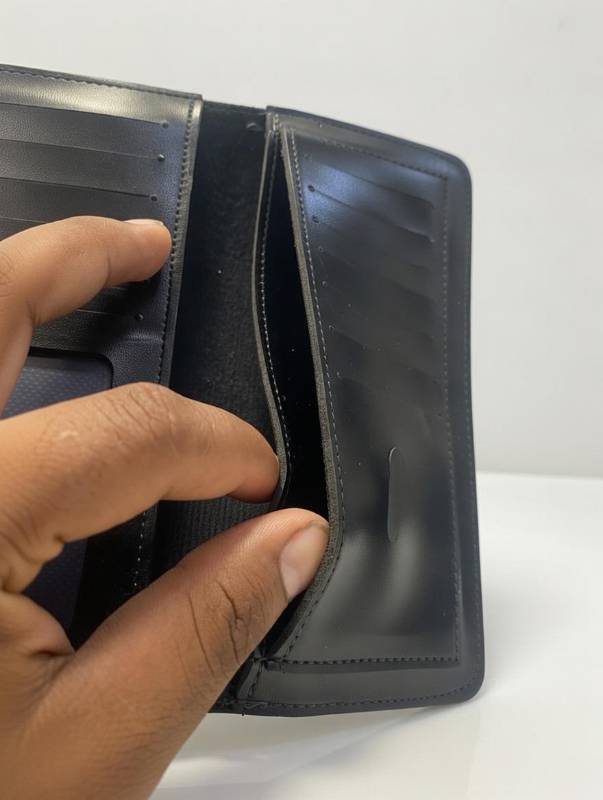 Men’s Long Wallet – Black Classic Leather Wallet With Multiple Card Slots & ID Window | Slim Design - image 2