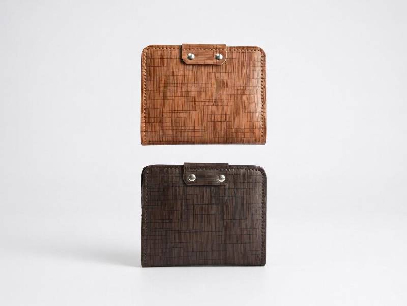 Men’s Leather Wallet – Eiffel Tower Design Short Wallet with Button Lock, Card Slots & Coin Pocket - image 3