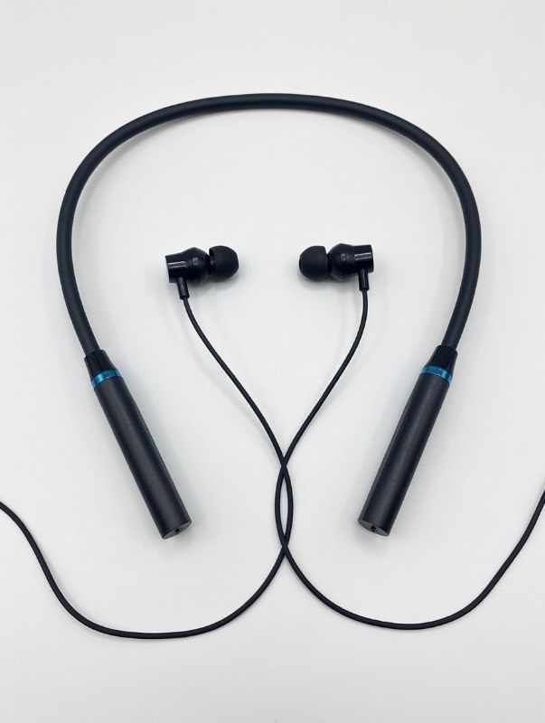 Neckband Headphones - Bluetooth 5.0 Sports Earphones with Noise Isolation, Bass Boost & In-Line Microphone - Black