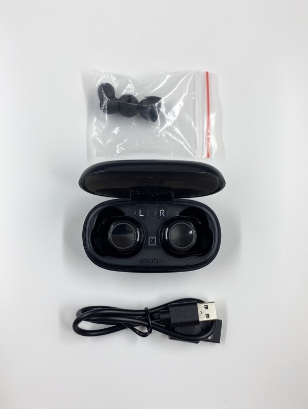 M3 True Wireless Earbuds Black with Blue Accents - Bluetooth TWS Headset with Charging Case - image 3
