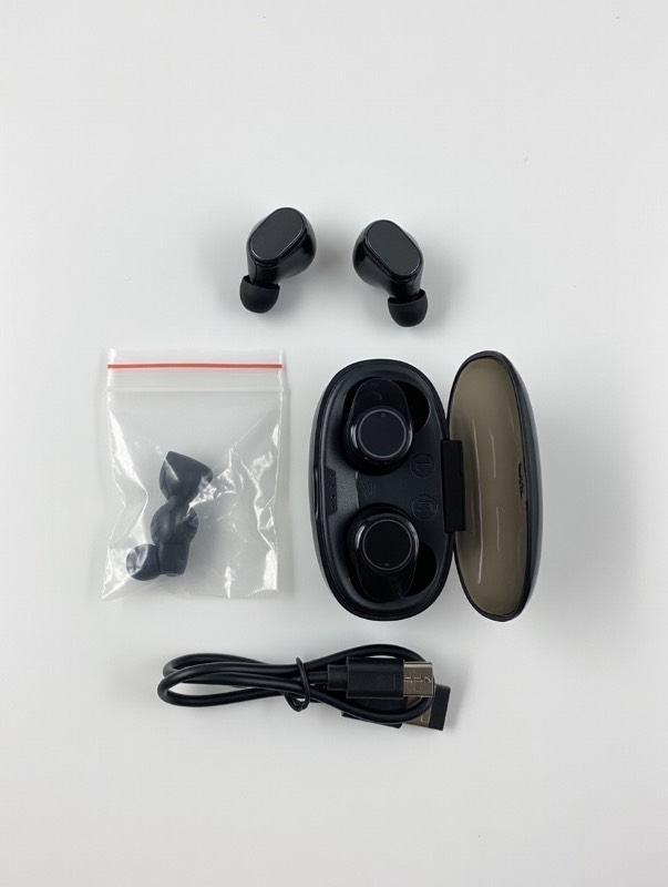 M3 True Wireless Earbuds Black with Blue Accents - Bluetooth TWS Headset with Charging Case - image 4