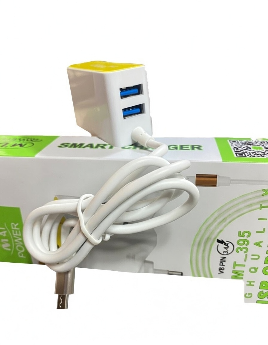 MT POWER 3-in-1 LED Smart Charger - Model MT_395 - 3.4A Fast Charging with Attached Micro-USB Cable + Dual USB Ports - image 2