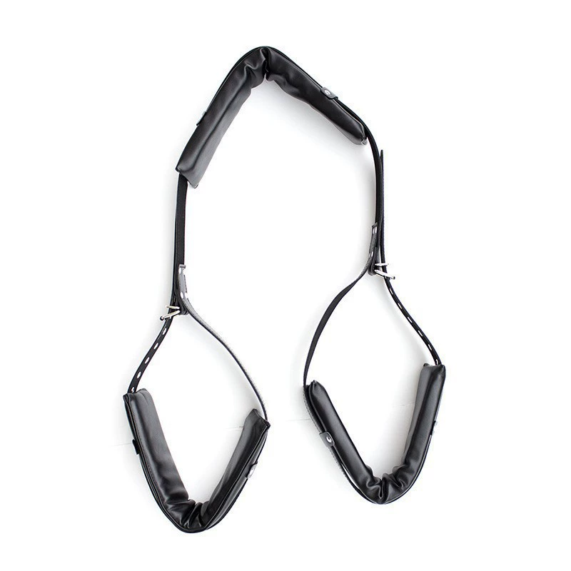 Black padded positioning sling with a neck strap and two thigh loops