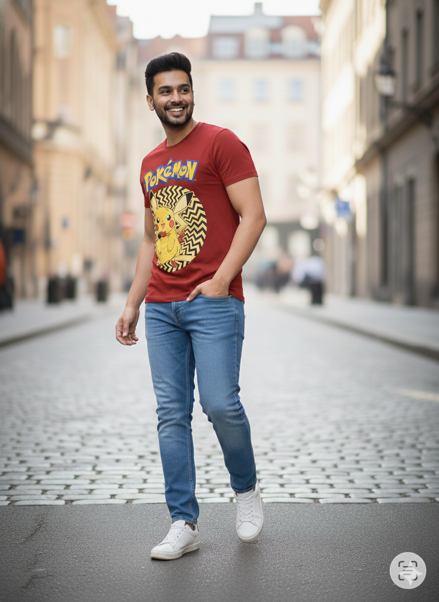 Pikachu Cosplay Streetwear – Premium Cotton Graphic T-Shirt