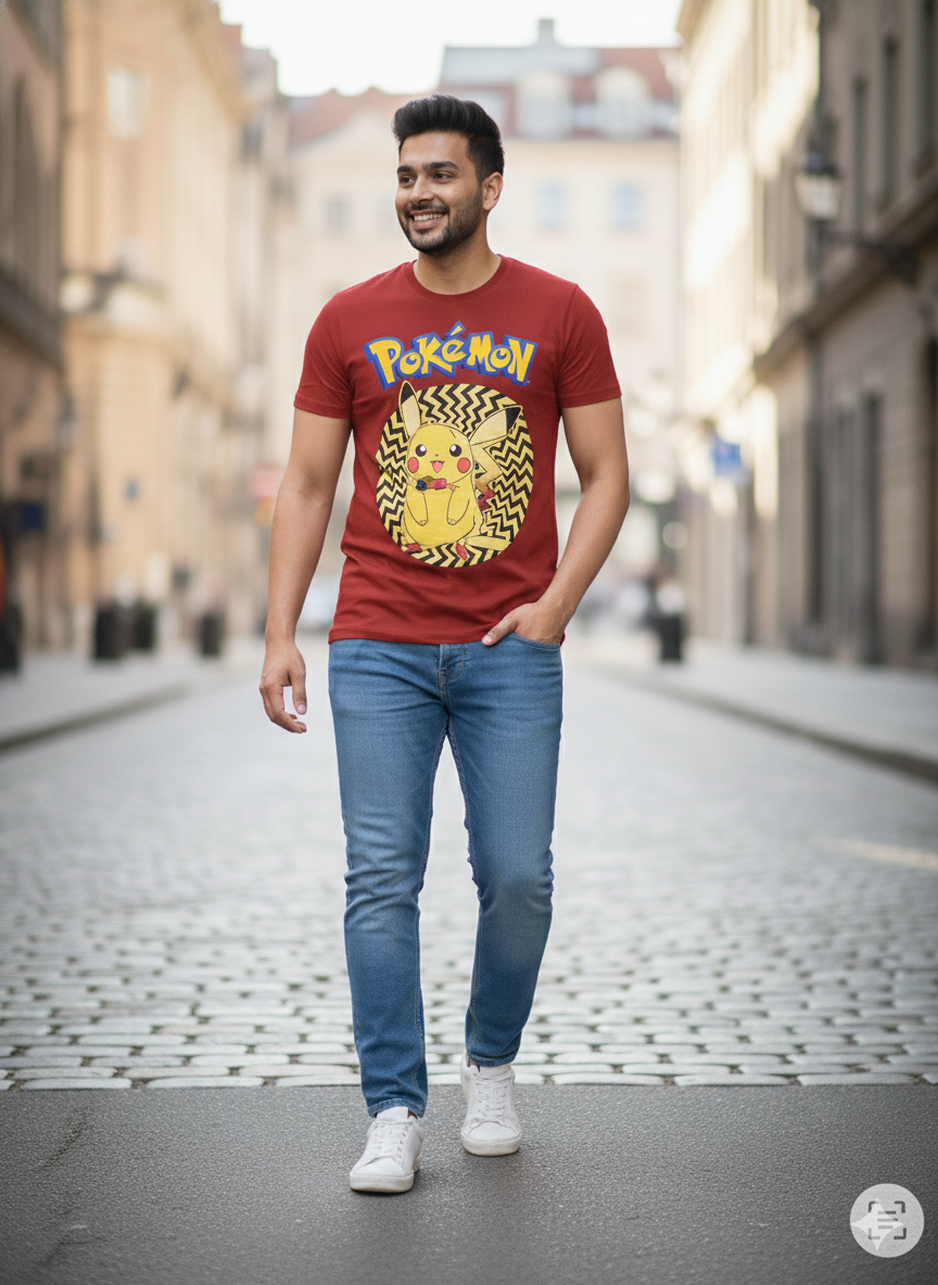 Pikachu Cosplay Streetwear – Premium Cotton Graphic T-Shirt - Image 3