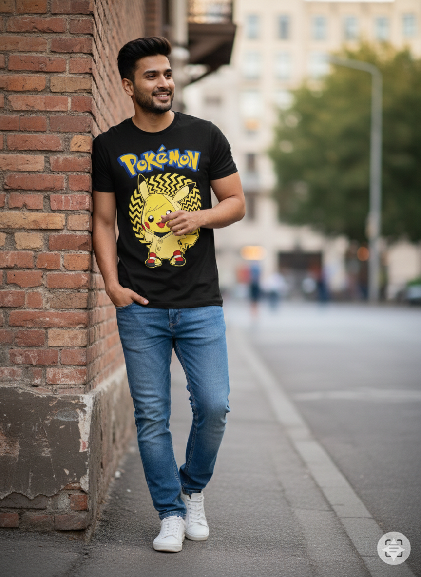 Pikachu Cosplay Streetwear – Premium Cotton Graphic T-Shirt - Image 7