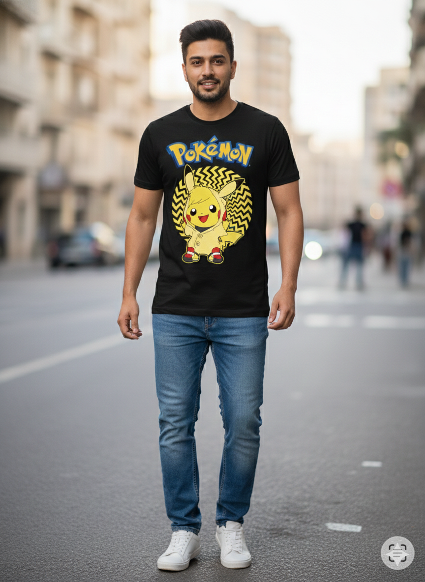Pikachu Cosplay Streetwear – Premium Cotton Graphic T-Shirt - Image 8