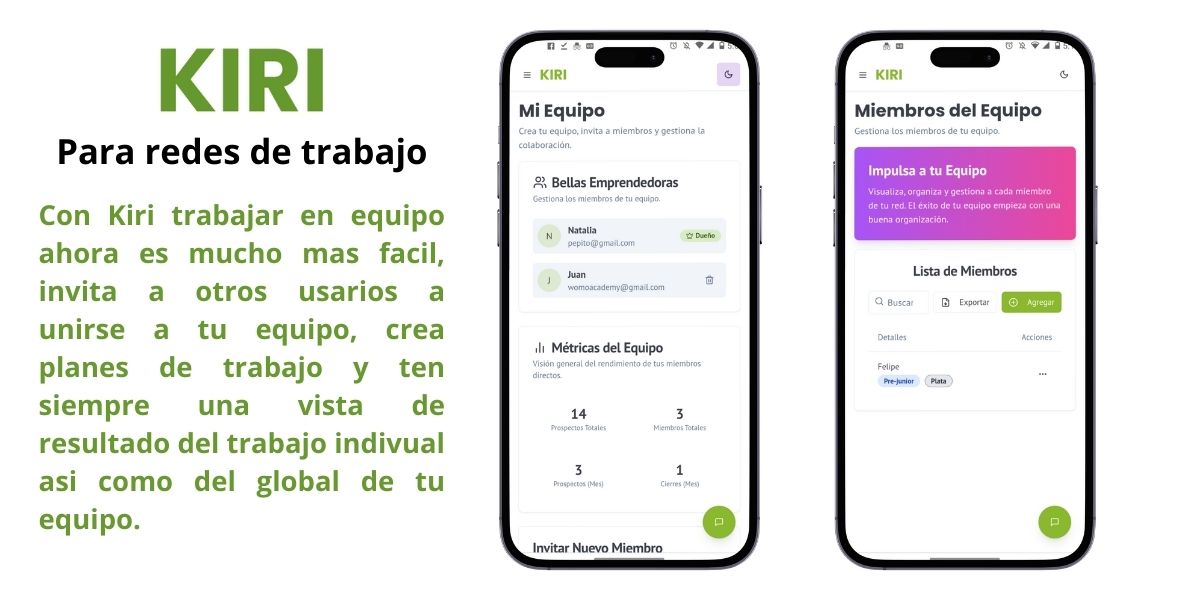 Vista del Dashboard de KIRI