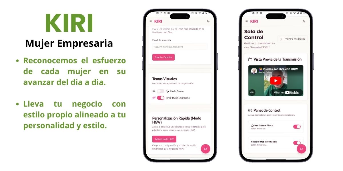 Página de captura creada con KIRI