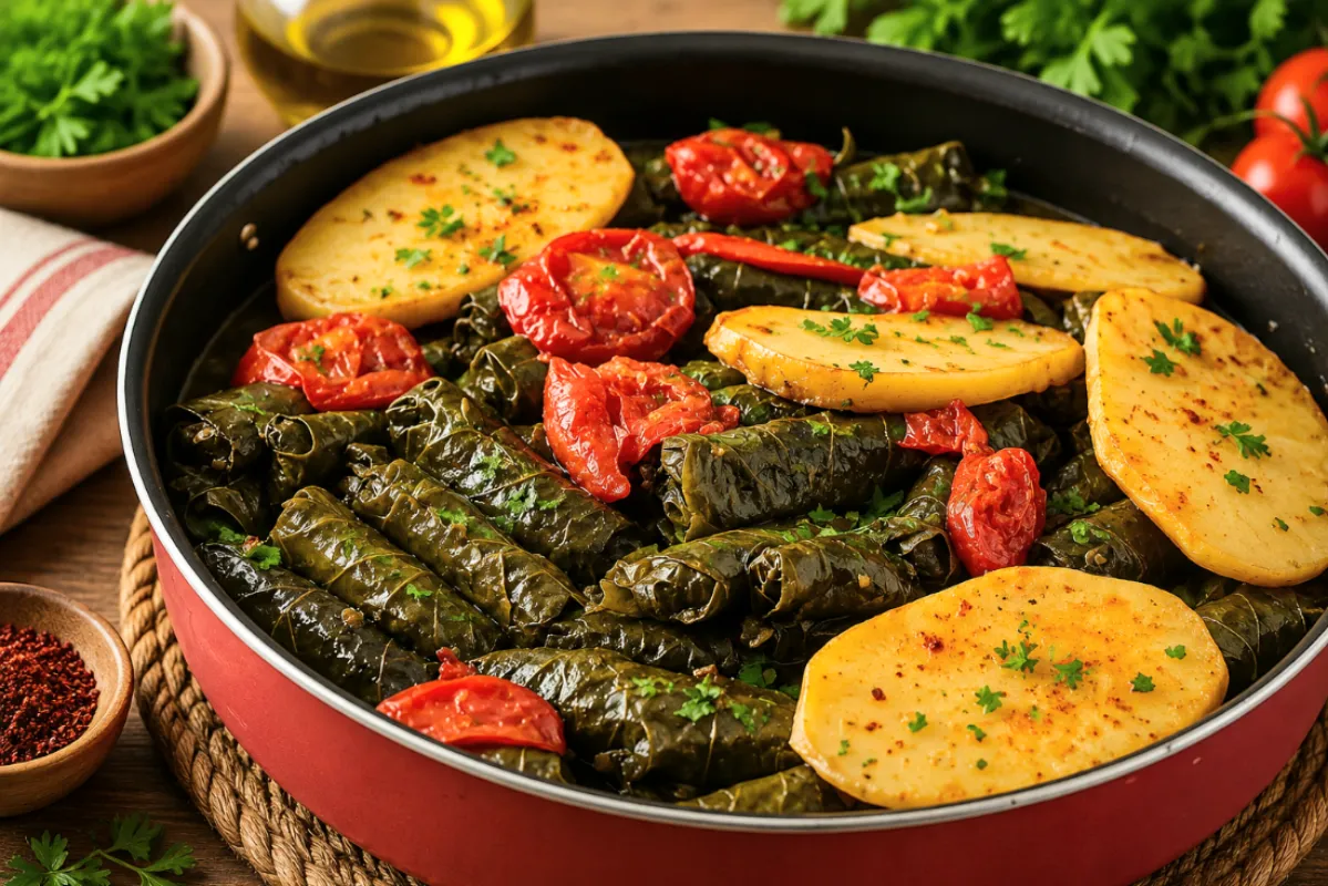 ورق عنب اخضر بالزيت 