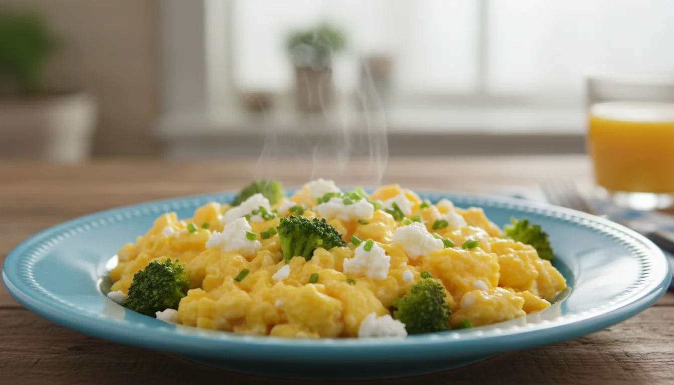 Creamy Broccoli & Goat Cheese Scramble