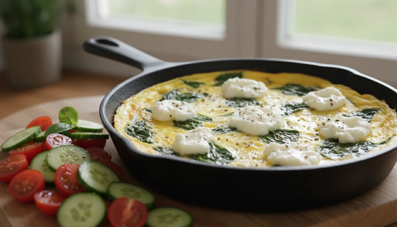 Spinach & Goat Cheese Frittata with Fresh Salad