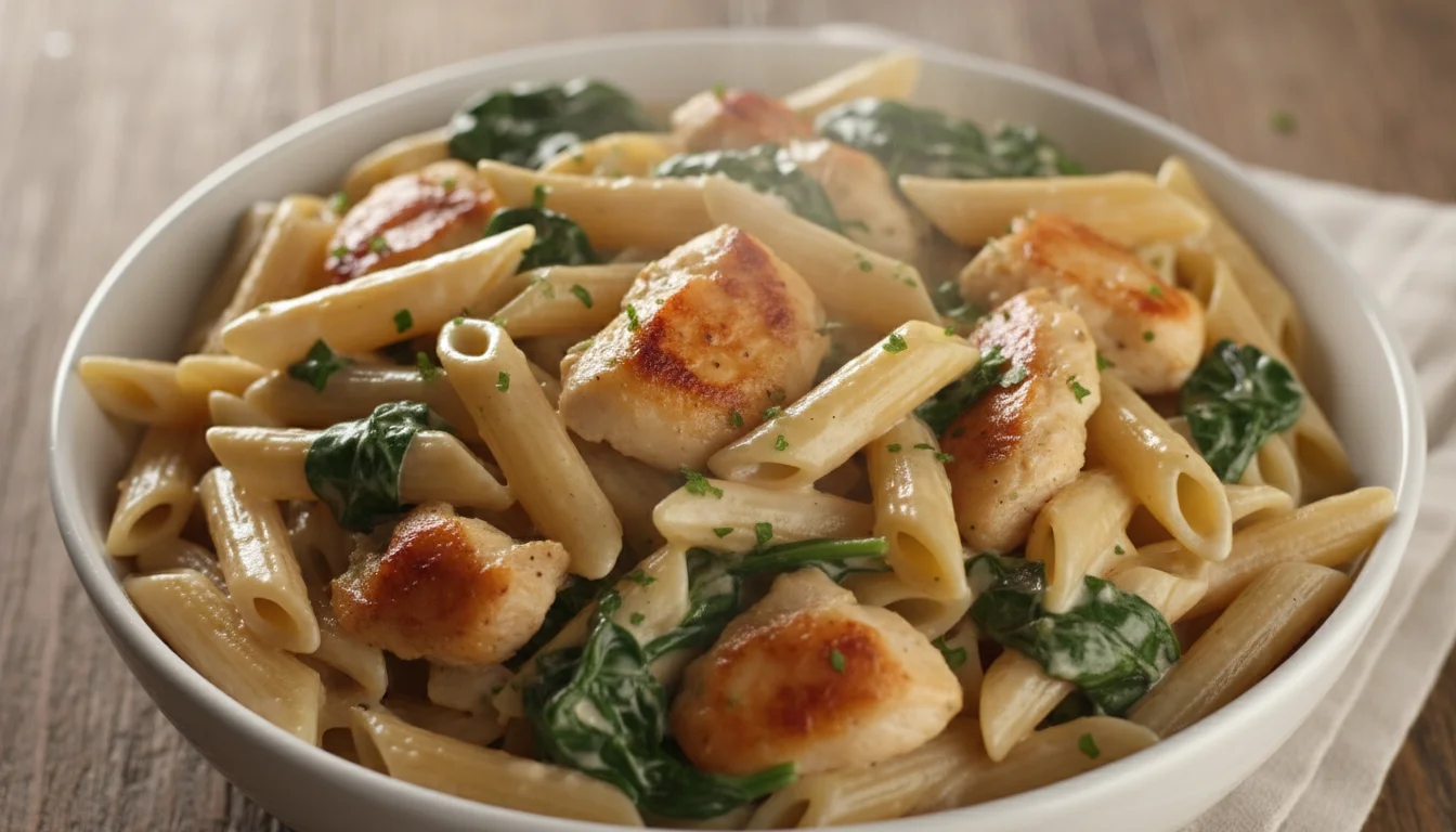 Creamy Chicken and Spinach Penne