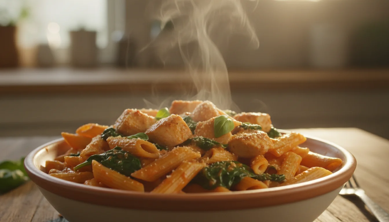 Creamy Tomato & Spinach Chicken Pasta