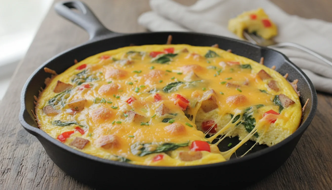 Cheesy Potato and Spinach Frittata