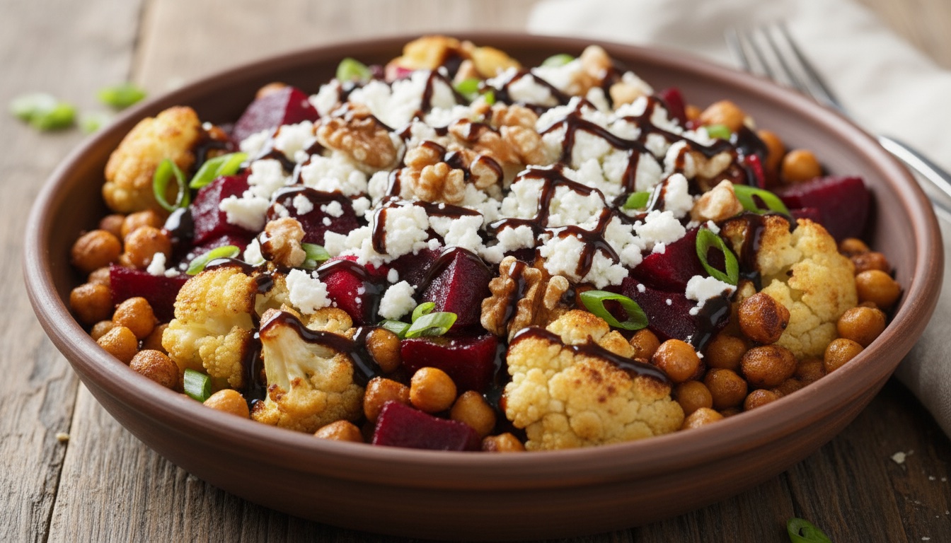 Roasted Cauliflower & Beet Salad with Goat Cheese