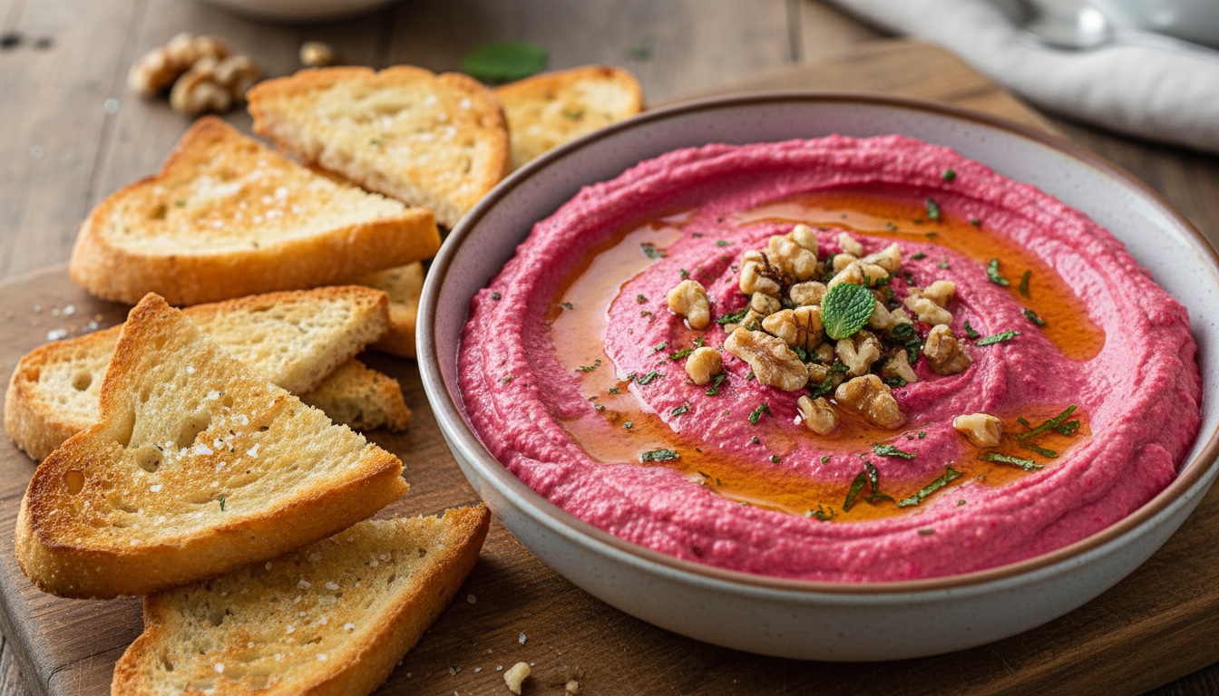 Creamy Beetroot & Labne Dip with Walnuts