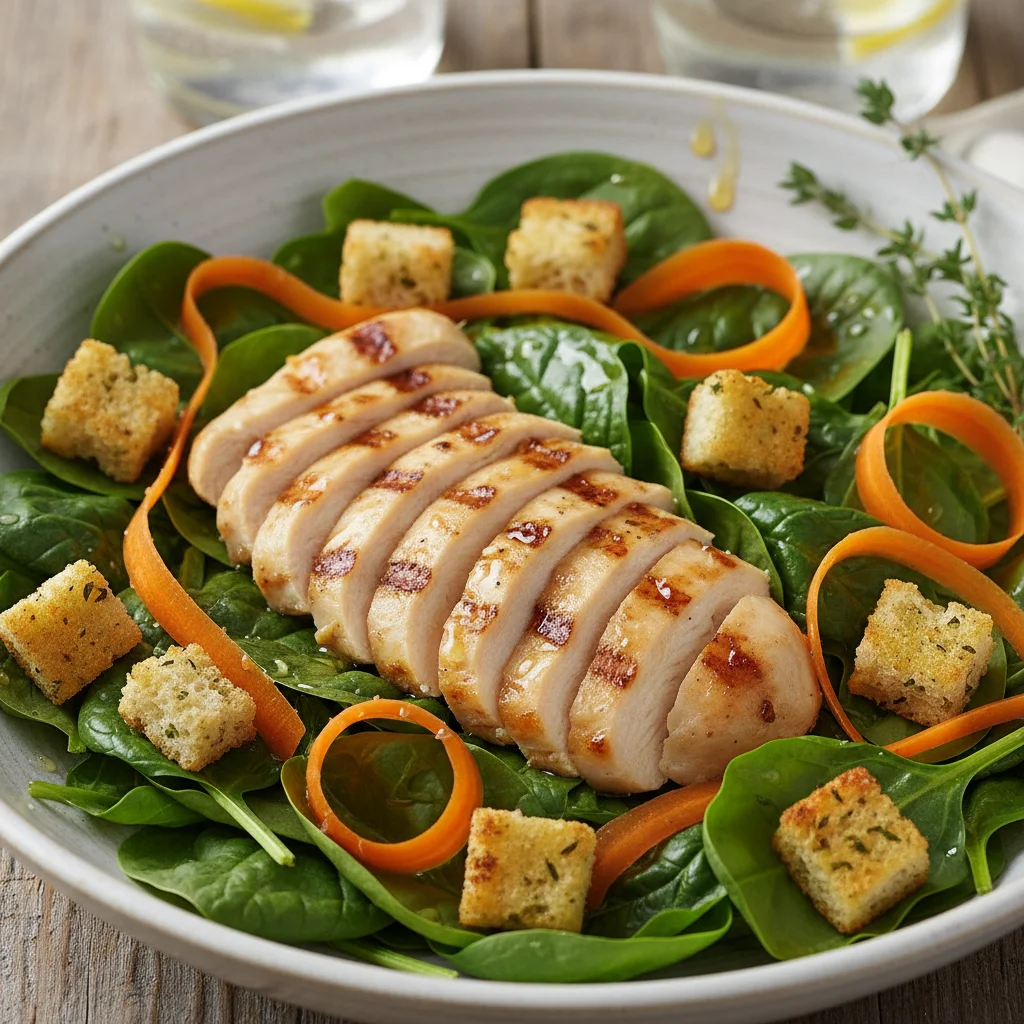 Grilled Chicken & Spinach Salad with Honey-Lemon Vinaigrette