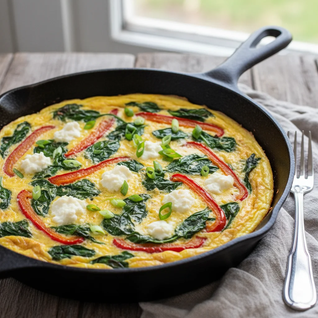 Fluffy Spinach & Goat Cheese Frittata