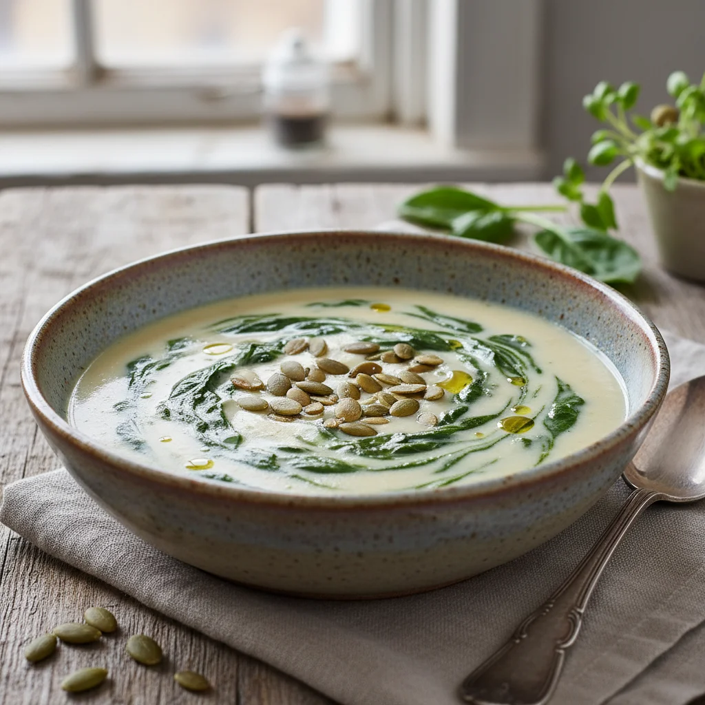 Creamy Cauliflower & Spinach Soup